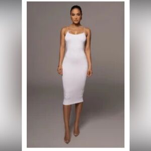 JLUXLABEL JLUXBASIX Ivory Rory Diagonal Strap Dress